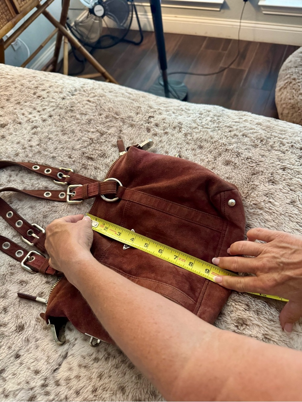 Prada Rust Brown Suede Shoulder Bag - Picture 9 of 15